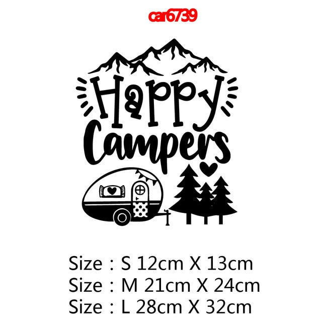 Creative Camping Car Sticker For Car Window Vinyl Decals Car Styling Self Adhesive Emblem Car Decoration Stickers
