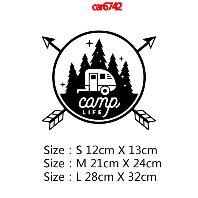 Creative Camping Car Sticker For Car Window Vinyl Decals Car Styling Self Adhesive Emblem Car Decoration Stickers