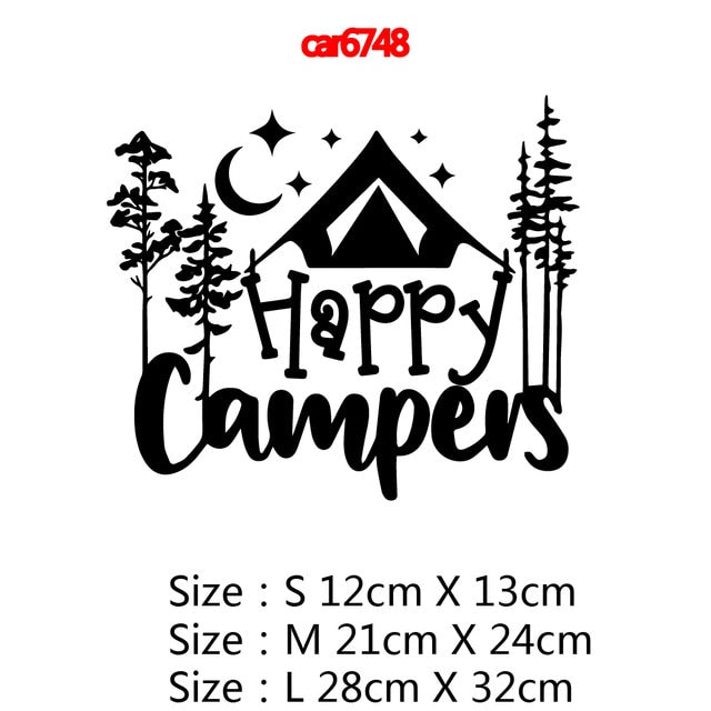 Creative Camping Car Sticker For Car Window Vinyl Decals Car Styling Self Adhesive Emblem Car Decoration Stickers