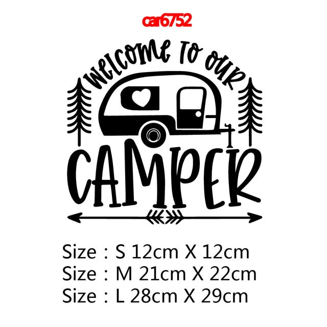 Creative Camping Car Sticker For Car Window Vinyl Decals Car Styling Self Adhesive Emblem Car Decoration Stickers