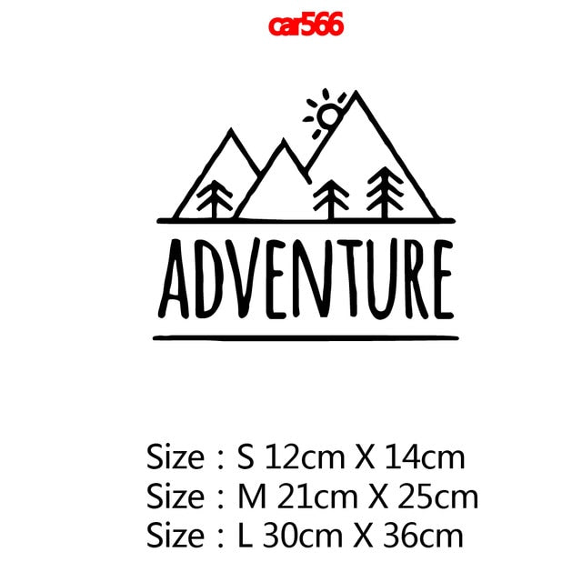 Fashion Mountains ADVENTURE Car Stickers And Decals Vinyl Car-Styling Art For Car Decal Windshield Waterproof Atuo Accessories