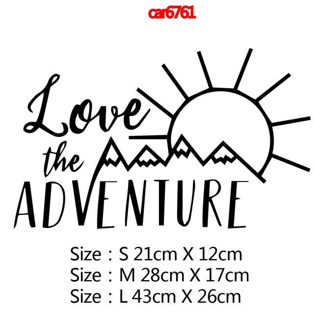 Fashion Mountains ADVENTURE Car Stickers And Decals Vinyl Car-Styling Art For Car Decal Windshield Waterproof Atuo Accessories