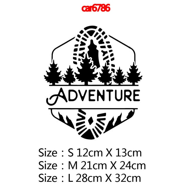 Fashion Mountains ADVENTURE Car Stickers And Decals Vinyl Car-Styling Art For Car Decal Windshield Waterproof Atuo Accessories