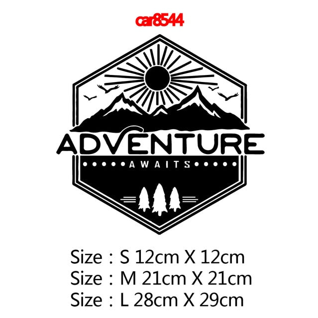 Fashion Mountains ADVENTURE Car Stickers And Decals Vinyl Car-Styling Art For Car Decal Windshield Waterproof Atuo Accessories