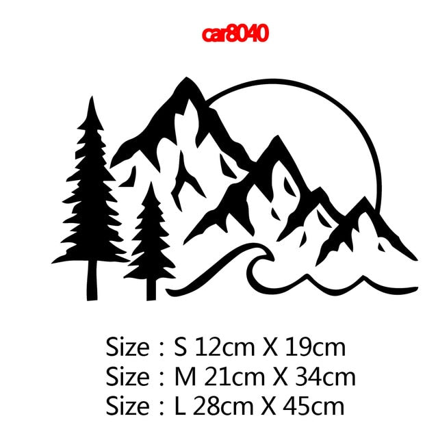 Hot Sale Mountain Car Sticker Fashion Vinyl Decal For Car Door Window Decoration Car Accessories
