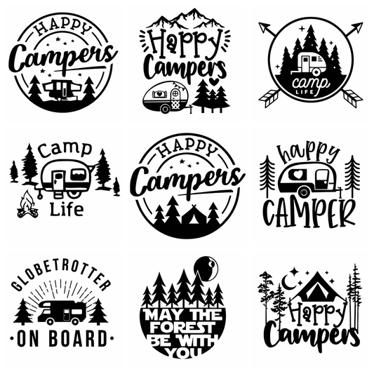 Creative Camping Car Sticker For Car Window Vinyl Decals Car Styling Self Adhesive Emblem Car Decoration Stickers