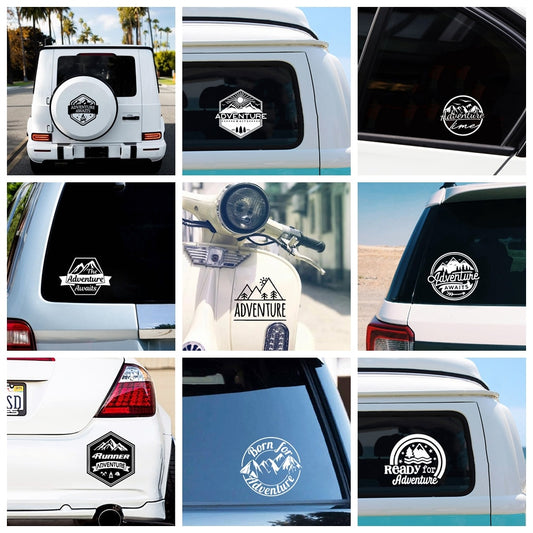 Fashion Mountains ADVENTURE Car Stickers And Decals Vinyl Car-Styling Art For Car Decal Windshield Waterproof Atuo Accessories