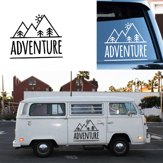 Fashion Mountains ADVENTURE Car Stickers And Decals Vinyl Car-Styling Art For Windshield Waterproof Atuo Accessories
