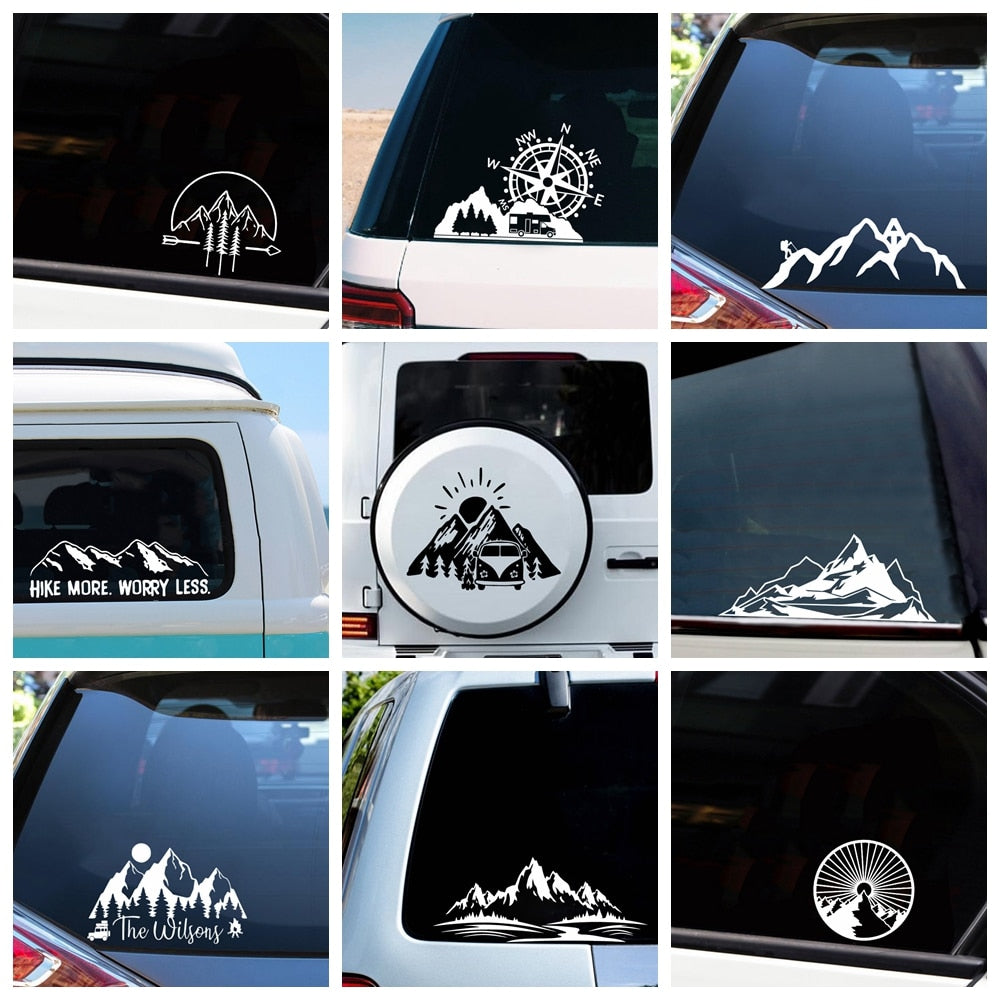 Hot Sale Mountain Car Sticker Fashion Vinyl Decal For Car Door Window Decoration Car Accessories