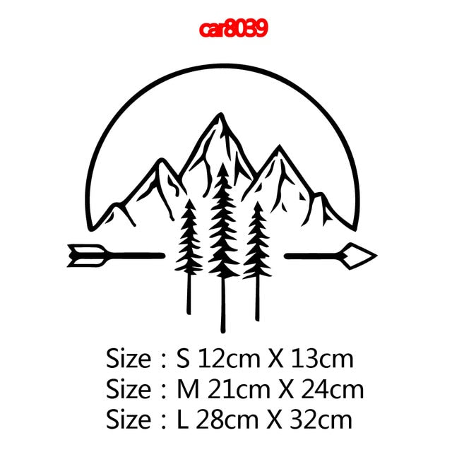 Hot Sale Mountain Car Sticker Fashion Vinyl Decal For Car Door Window Decoration Car Accessories